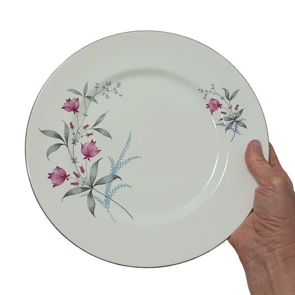 Royal Monarch China Dinner Plate Fern Valley Holland Platinum Replacement MCM - Picture 2 of 15